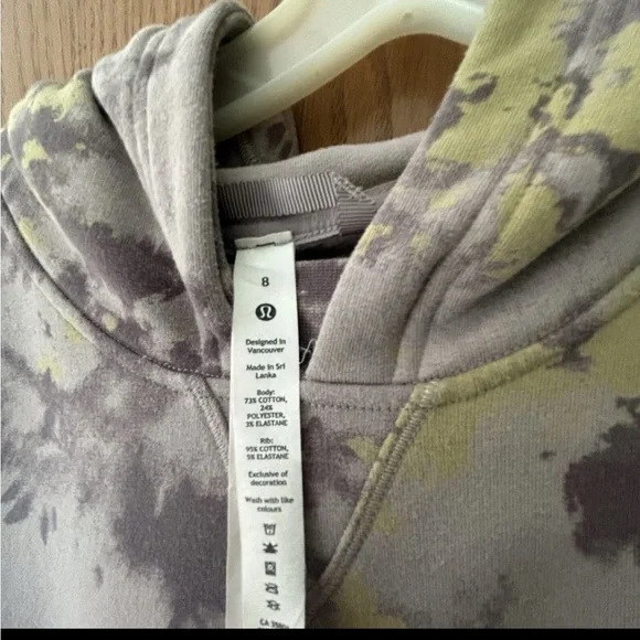 lululemon athletica Gray and Yellow Tie-Dye Hoodie - Picture 6 of 9